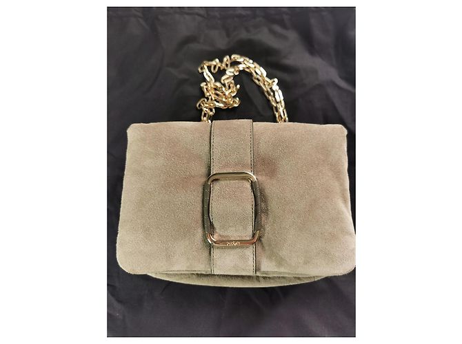Ba&Sh Teddy Puffed Wildleder Tasche Khaki - Ansicht 2