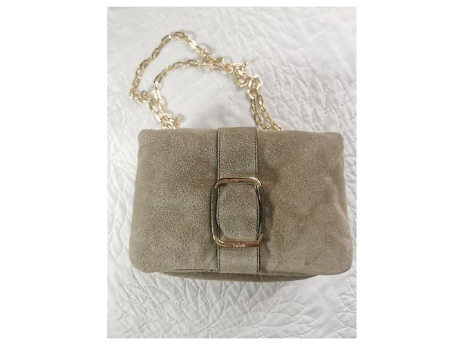 Ba&Sh Teddy Puffed Wildleder Tasche Khaki - Ansicht 4