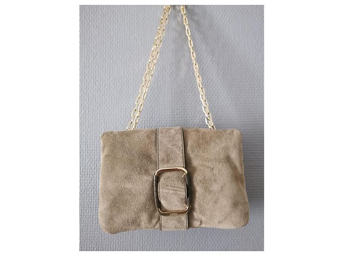 Ba&Sh Teddy Puffed Wildleder Tasche Khaki - Ansicht 5