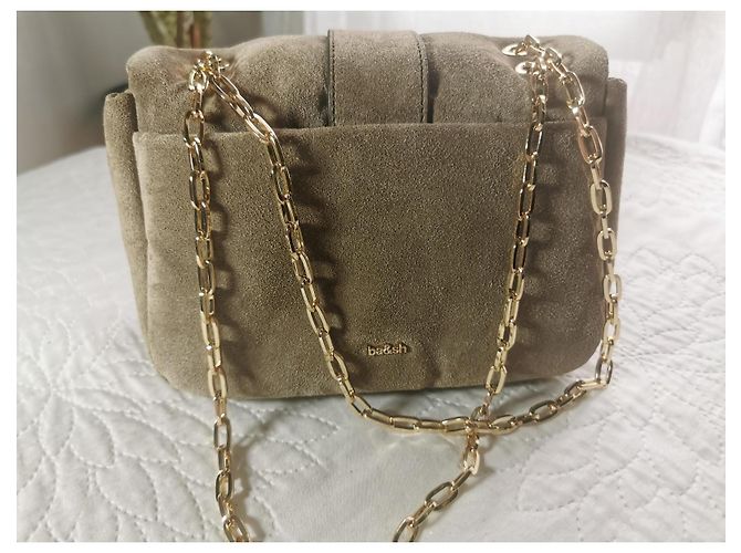 Ba&Sh Teddy Puffed Wildleder Tasche Khaki - Ansicht 7