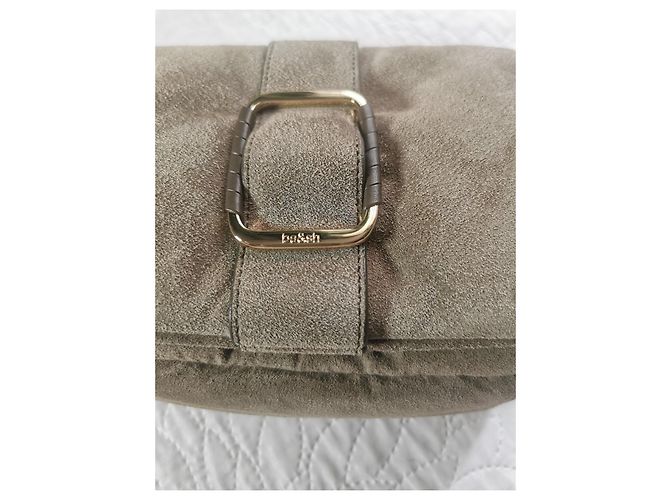 Ba&Sh Teddy Puffed Wildleder Tasche Khaki - Ansicht 8