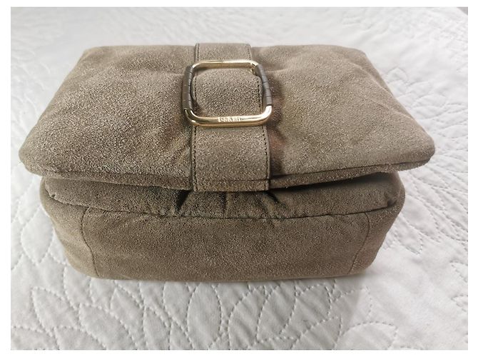Ba&Sh Teddy Puffed Wildleder Tasche Khaki - Ansicht 9