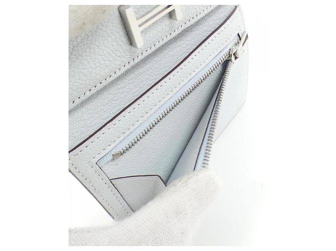 Cartera Hermès Béarn en cabra Azul - vista 9