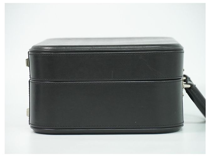 Borsa Valisette Louis Vuitton in pelle Monogram Glace MM Nero - vista 3