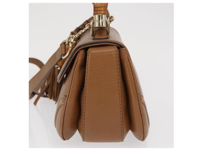Borsa a Mano Gucci New Bamboo 1921 in Pelle Media Marrone - vista 3