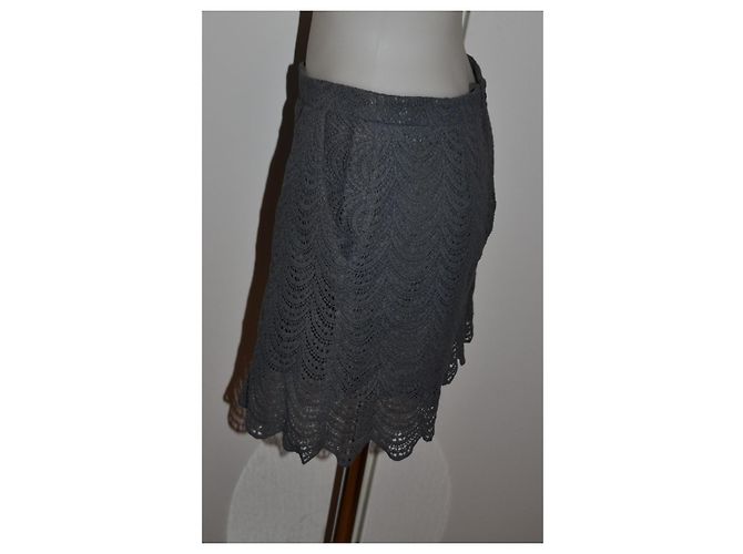 Minifalda The Kooples Gonna de algodón gris - vista 2