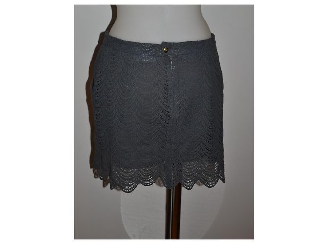 Minifalda The Kooples Gonna de algodón gris - vista 3