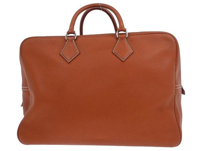 Borsa Plume Hermès Clemence 45 Marrone - vista 2