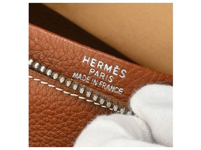 Borsa Plume Hermès Clemence 45 Marrone - vista 4