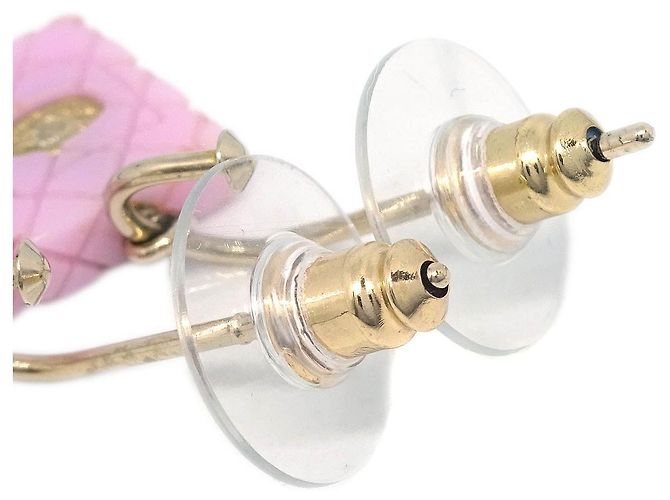Chanel Cambon Ohrringe aus Metall und Harz Golden - Ansicht 4
