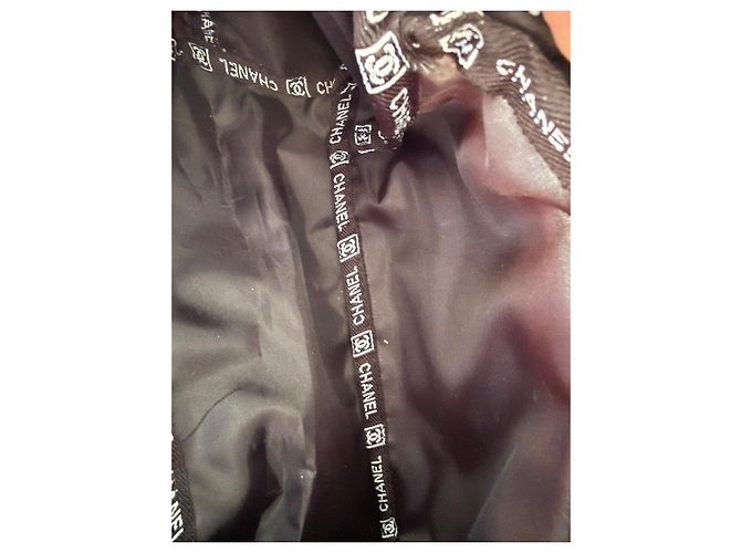 Chanel Coco Mark Sports Line Borsa a Vita Nera Nylon Nero Bianco sporco Monogramma - vista 10