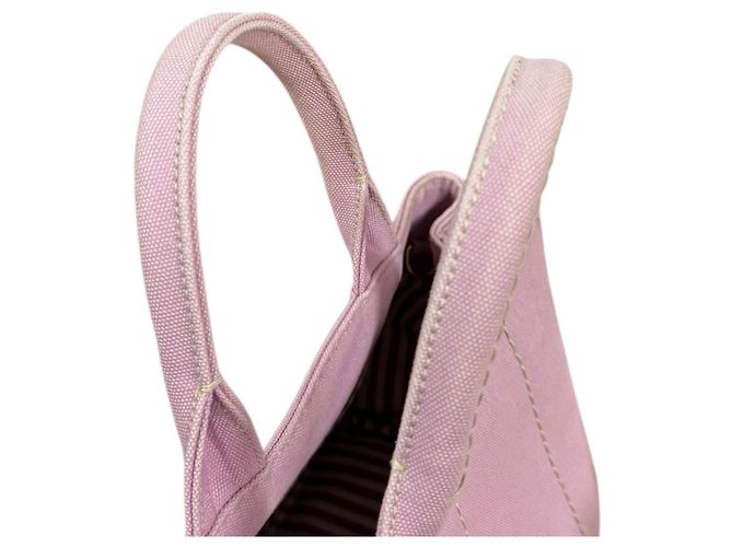 Borsa a Spalla Prada Canapa Tote SS Rosa Bianco - vista 13