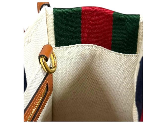Borsa Tote Mini Interlocking G di Gucci Bianco Rosso Blu navy - vista 10