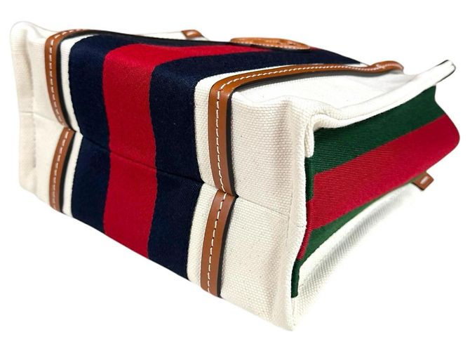Borsa Tote Mini Interlocking G di Gucci Bianco Rosso Blu navy - vista 6