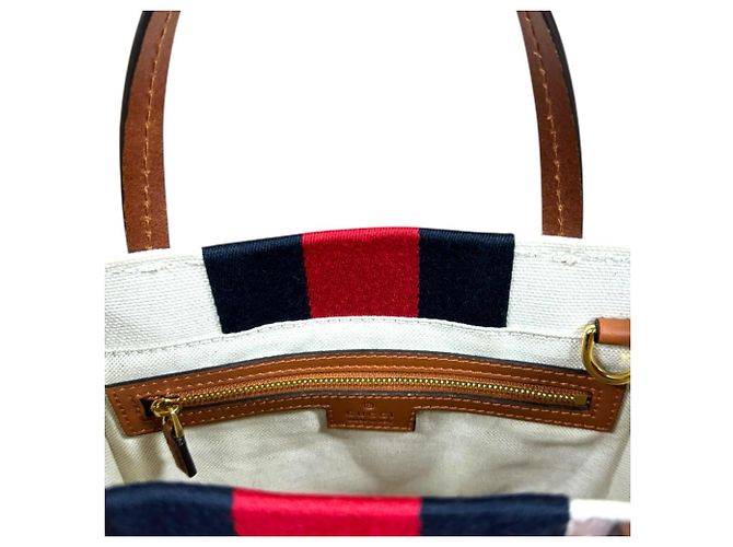 Borsa Tote Mini Interlocking G di Gucci Bianco Rosso Blu navy - vista 8