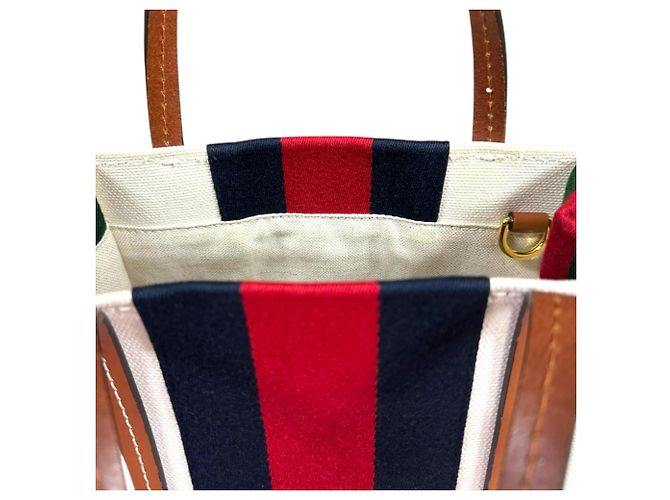 Borsa Tote Mini Interlocking G di Gucci Bianco Rosso Blu navy - vista 9