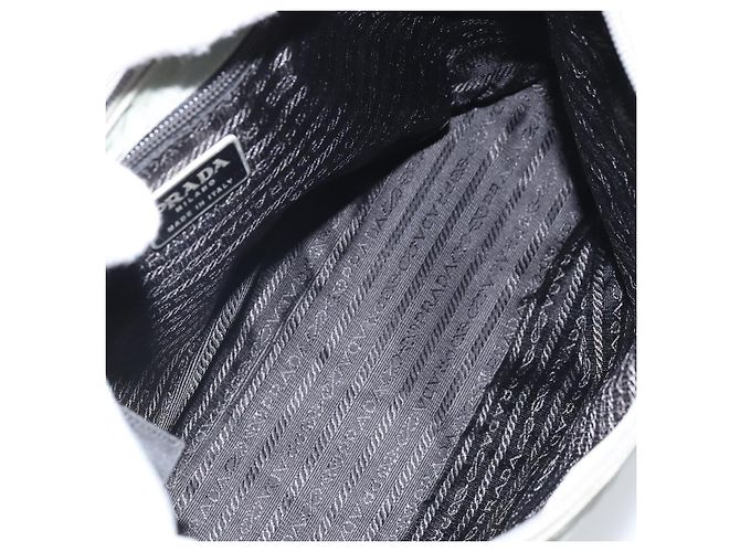 PRADA Borsa a mano in nylon grigio argento Auth 170504 Marrone - vista 11