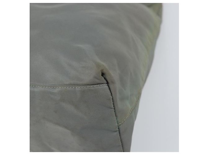 PRADA Borsa a mano in nylon grigio argento Auth 170504 Marrone - vista 14