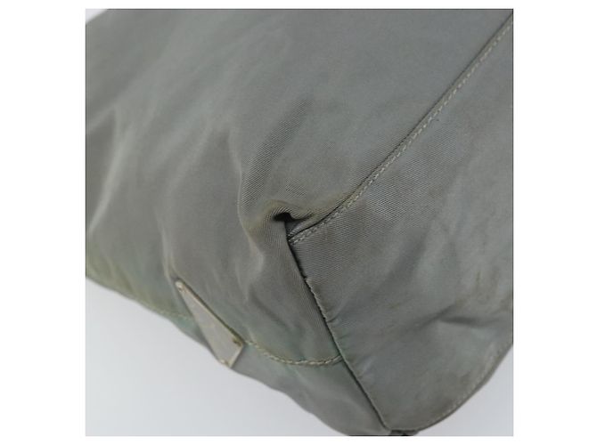 PRADA Borsa a mano in nylon grigio argento Auth 170504 Marrone - vista 15