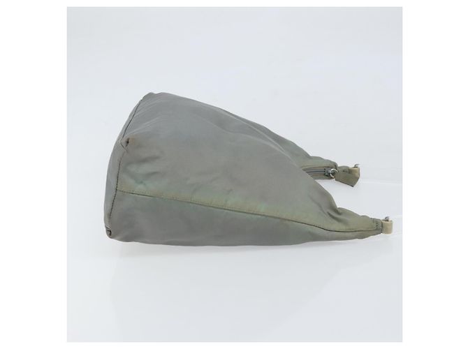 PRADA Borsa a mano in nylon grigio argento Auth 170504 Marrone - vista 4
