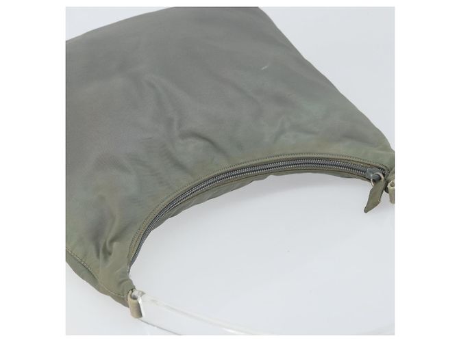 PRADA Borsa a mano in nylon grigio argento Auth 170504 Marrone - vista 6