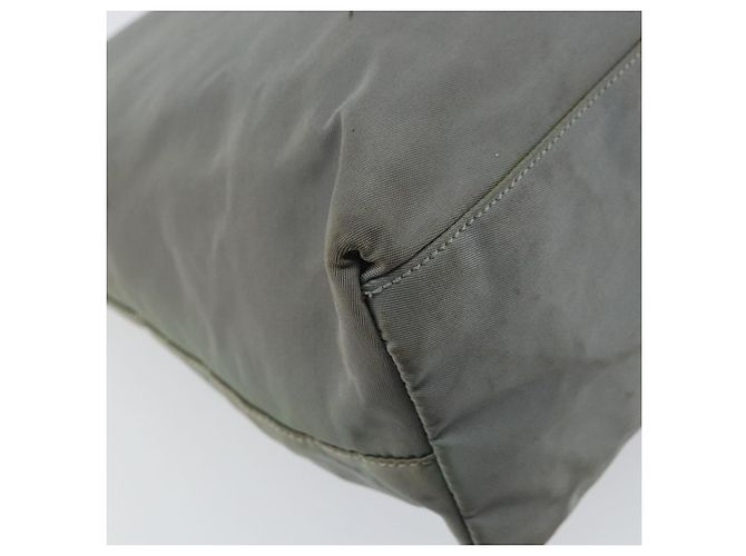 PRADA Borsa a mano in nylon grigio argento Auth 170504 Marrone - vista 9
