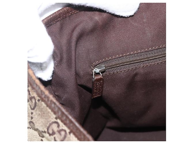 Bolsa Tote Gucci GG Canvas Web Sherry Line Bege Prata Vermelho 145758 Auth bs33193 - vista 19