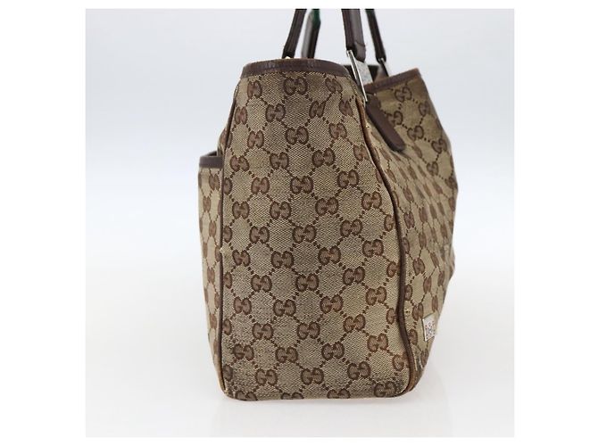 Bolsa Tote Gucci GG Canvas Web Sherry Line Bege Prata Vermelho 145758 Auth bs33193 - vista 3