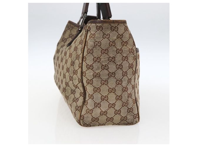 Bolsa Tote Gucci GG Canvas Web Sherry Line Bege Prata Vermelho 145758 Auth bs33193 - vista 4