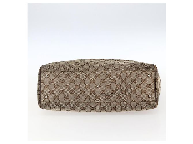 Bolsa Tote Gucci GG Canvas Web Sherry Line Bege Prata Vermelho 145758 Auth bs33193 - vista 5
