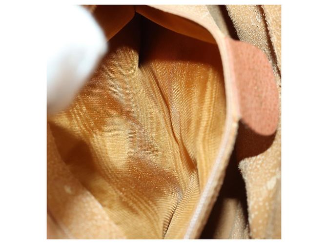 Borsa a mano in pelle scamosciata Gucci Bamboo marrone oro Auth 166728 D'oro - vista 11