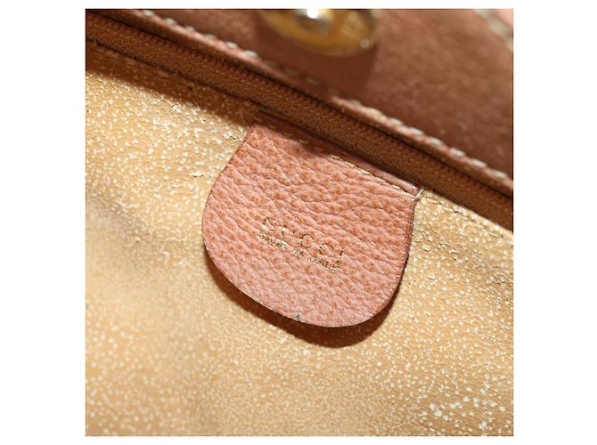 Borsa a mano in pelle scamosciata Gucci Bamboo marrone oro Auth 166728 D'oro - vista 19