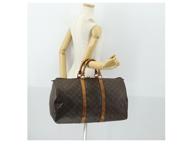 LOUIS VUITTON Borsa Boston Monogram Keepall 50 M41426 LV Auth 168137 Monogramma - vista 23