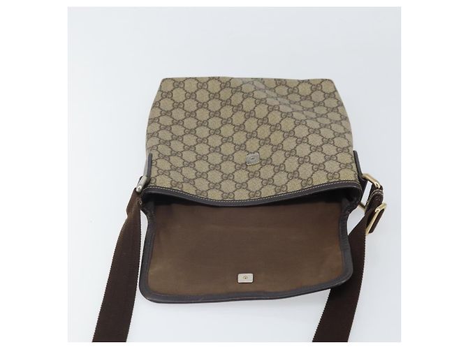 Gucci Borsa a Spalla GG Supreme PVC Beige Oro 223666 Auth 170370 D'oro - vista 10