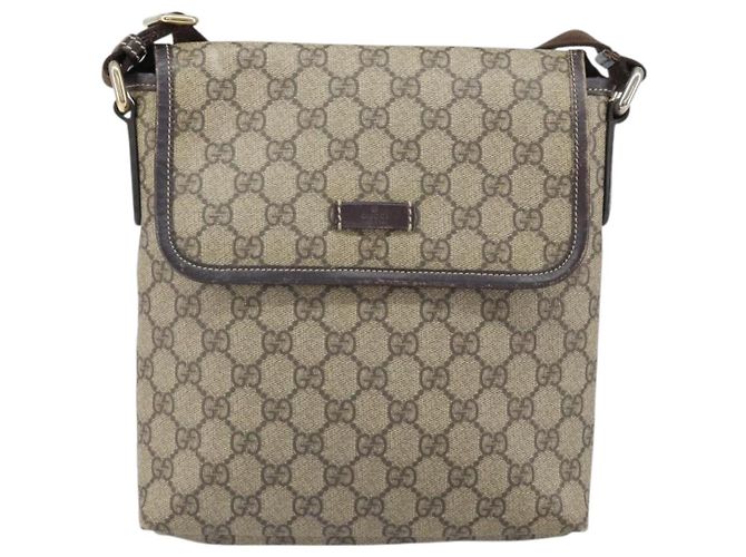 Gucci Borsa a Spalla GG Supreme PVC Beige Oro 223666 Auth 170370 D'oro - vista 13