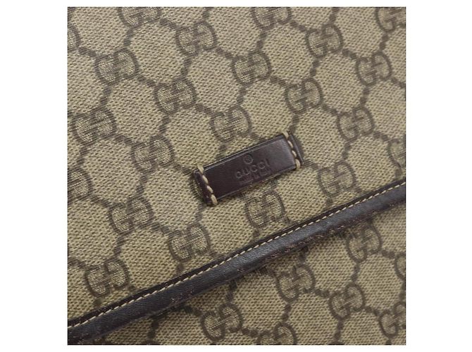 Gucci Borsa a Spalla GG Supreme PVC Beige Oro 223666 Auth 170370 D'oro - vista 17