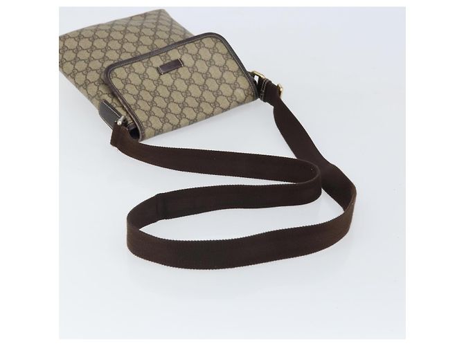 Gucci Borsa a Spalla GG Supreme PVC Beige Oro 223666 Auth 170370 D'oro - vista 7