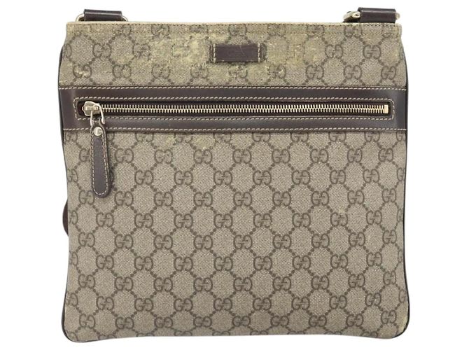 Gucci Borsa a spalla GG Supreme in PVC beige oro 295257 Auth 170375 D'oro - vista 13