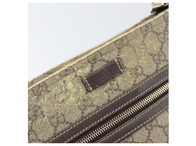 Gucci Borsa a spalla GG Supreme in PVC beige oro 295257 Auth 170375 D'oro - vista 19