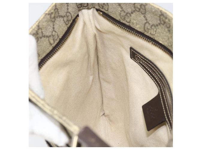 Gucci Borsa a spalla GG Supreme in PVC beige oro 295257 Auth 170375 D'oro - vista 22