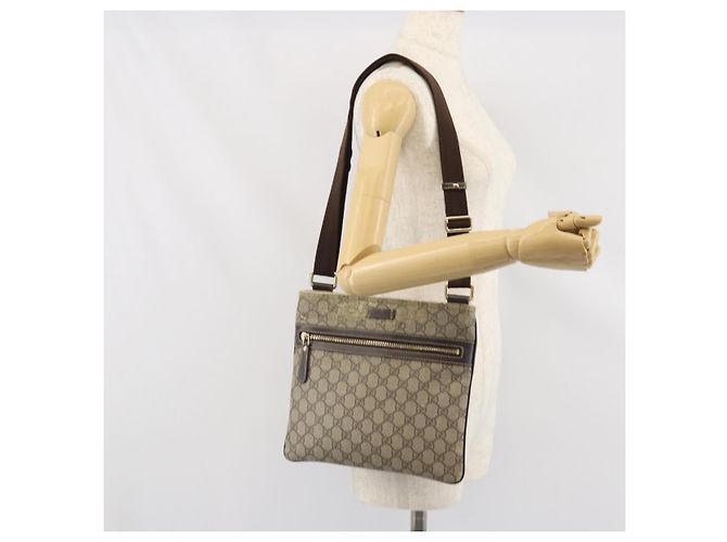 Gucci Borsa a spalla GG Supreme in PVC beige oro 295257 Auth 170375 D'oro - vista 25