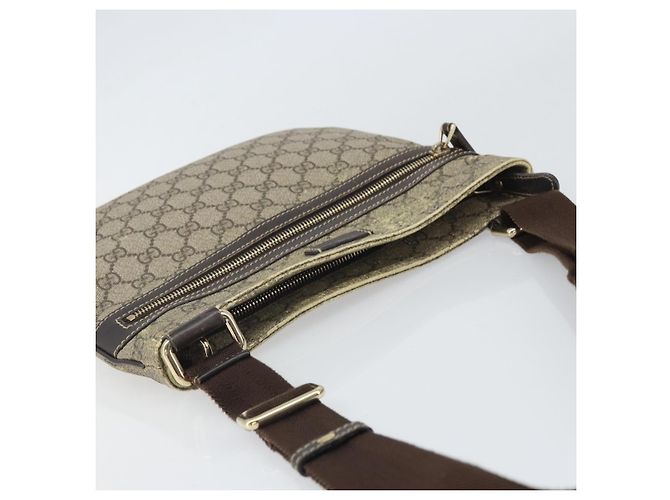 Gucci Borsa a spalla GG Supreme in PVC beige oro 295257 Auth 170375 D'oro - vista 6