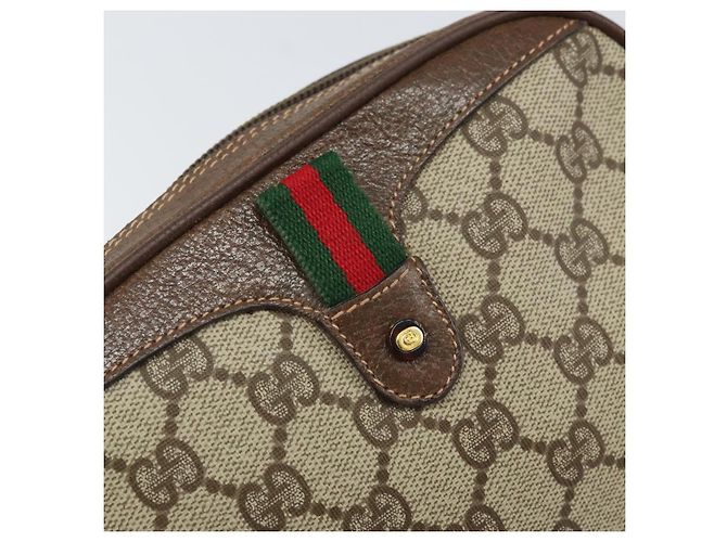 Sac Sherry Line GG Supreme Web Gucci PVC Beige Or 007 58 6112 Auth 170700 Doré - vue 18