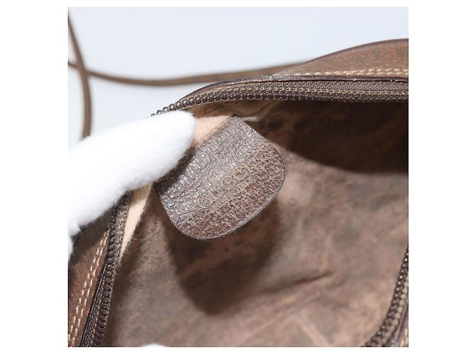 Sac Sherry Line GG Supreme Web Gucci PVC Beige Or 007 58 6112 Auth 170700 Doré - vue 19