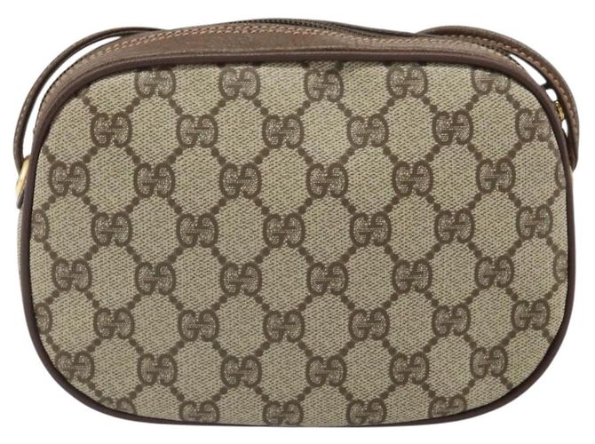 Sac Sherry Line GG Supreme Web Gucci PVC Beige Or 007 58 6112 Auth 170700 Doré - vue 2