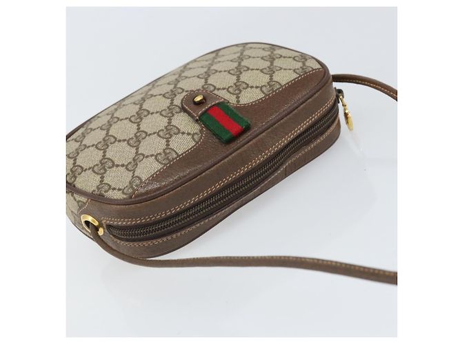 Sac Sherry Line GG Supreme Web Gucci PVC Beige Or 007 58 6112 Auth 170700 Doré - vue 6