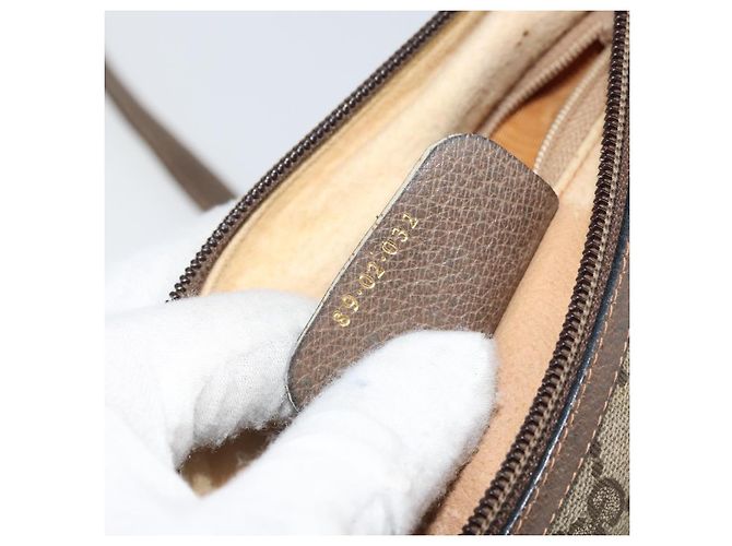 Borsa Sherry Line GG Supreme Web di GUCCI in PVC beige e oro 89 02 032 Auth 169092 D'oro - vista 12