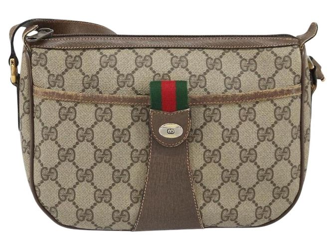Borsa Sherry Line GG Supreme Web di GUCCI in PVC beige e oro 89 02 032 Auth 169092 D'oro - vista 13