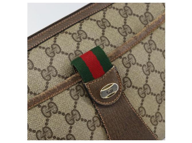 Borsa Sherry Line GG Supreme Web di GUCCI in PVC beige e oro 89 02 032 Auth 169092 D'oro - vista 18