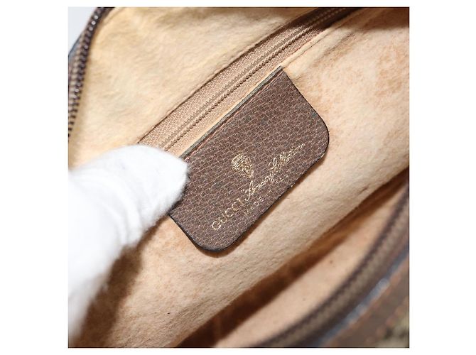 Borsa Sherry Line GG Supreme Web di GUCCI in PVC beige e oro 89 02 032 Auth 169092 D'oro - vista 19